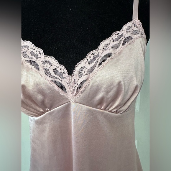 VTG VANITY FAIR Cami Top Lace Trim Lingerie Camisole Sz 34 Baby Doll Sexy Pink - Picture 5 of 7